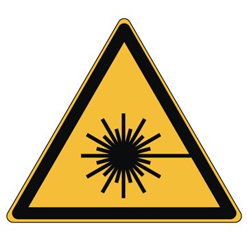 Picto DANGER RAYONNEMENT LASER - W004 - Norme ISO 7010
