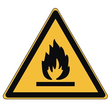 Pictogramme DANGER MATIÈRES INFLAMMABLES - W021 - Norme ISO 7010