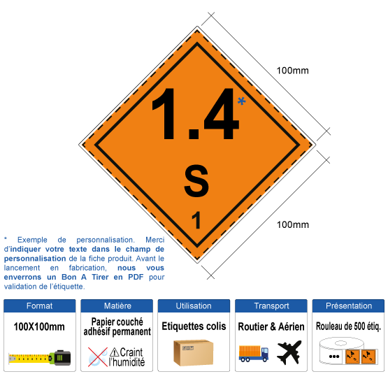 Étiquette pour le transport de matières dangereuses