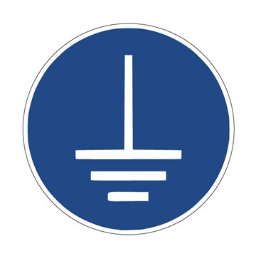 Pictogramme MISE A LA TERRE OBLIGATOIRE - M005 - ISO 7010