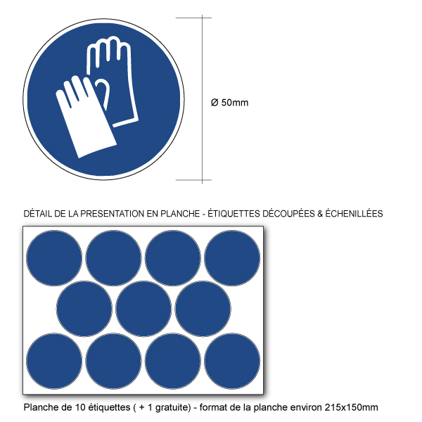 Pictogramme GANTS DE PROTECTION OBLIGATOIRES - M009 - ISO 7010