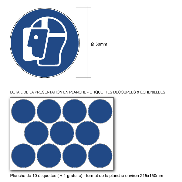 Pictogramme VISIÈRE DE PROTECTION OBLIGATOIRE - M013 - ISO 7010