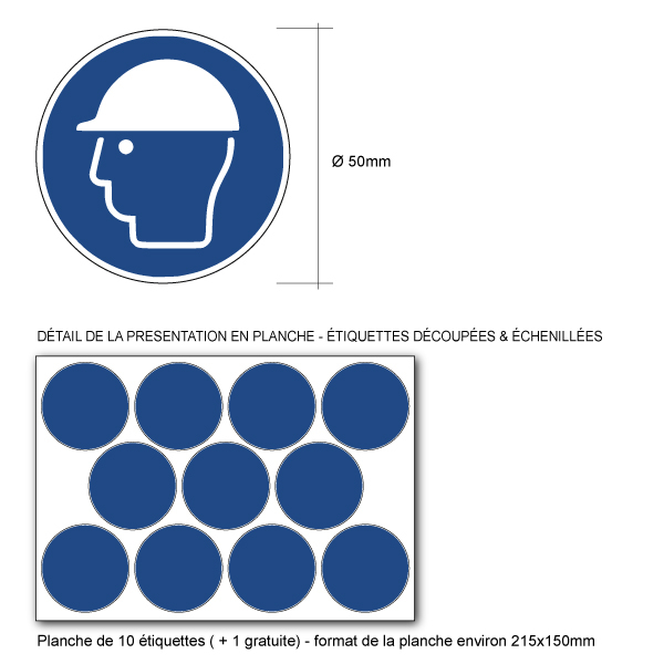 Pictogramme CASQUE DE PROTECTION OBLIGATOIRE - M014 - ISO 7010