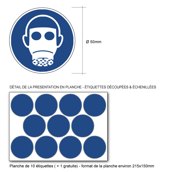 Pictogramme PROTECTION DES VOIES RESPIRATOIRES OBLIGATOIRE - M017 - ISO 7010