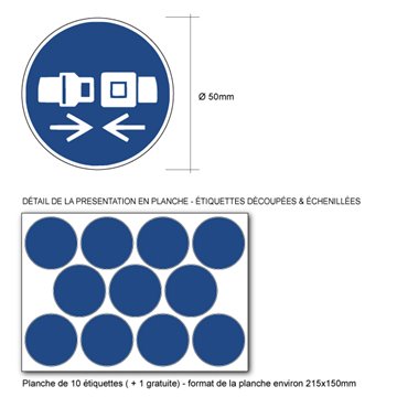 Pictogramme ATTACHER LA CEINTURE DE SÉCURITÉ - M020 - ISO 7010