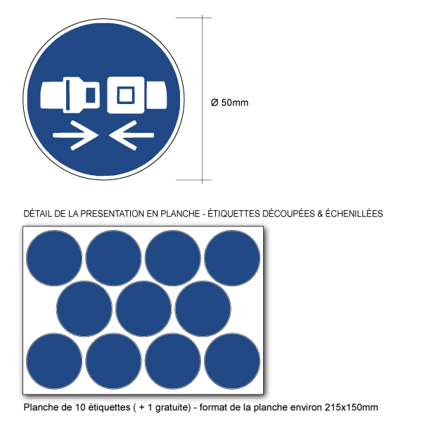 Pictogramme ATTACHER LA CEINTURE DE SÉCURITÉ - M020 - ISO 7010