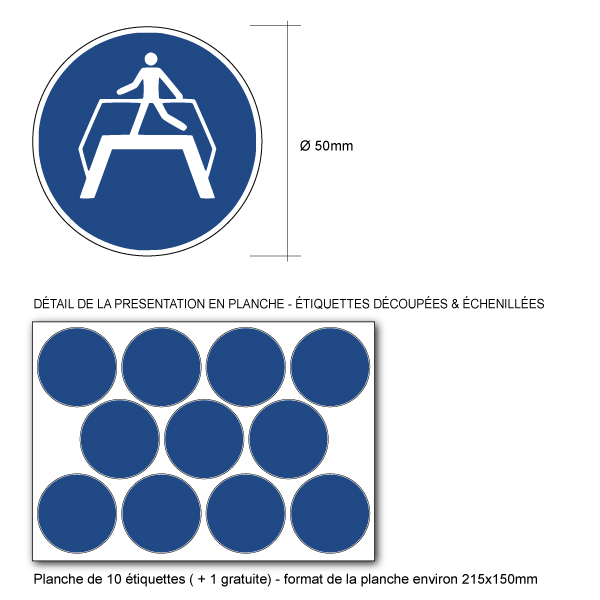 Pictogramme UTILISER LA PASSERELLE - M023 - ISO 7010