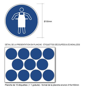 Pictogramme TABLIER DE PROTECTION OBLIGATOIRE - M026 - ISO 7010