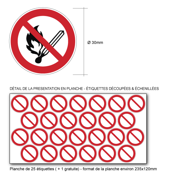 Pictogramme FLAMMES NUES INTERDITES - P003 - ISO 7010
