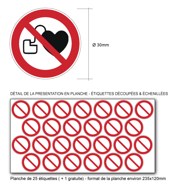 Pictogramme INTERDICTION D'ENTRÉE AUX PORTEURS D'UN STIMULATEUR CARDIAQUE - P007 - ISO 7010