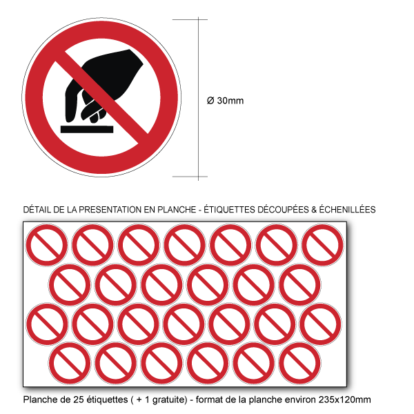 Pictogramme INTERDICTION DE TOUCHER - P010 - ISO 7010