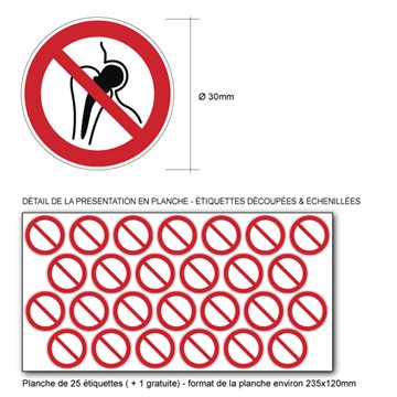 Pictogramme ENTRÉE INTERDITE AUX PORTEURS D'IMPLANTS MÉTALLIQUES - P014 - ISO 7010