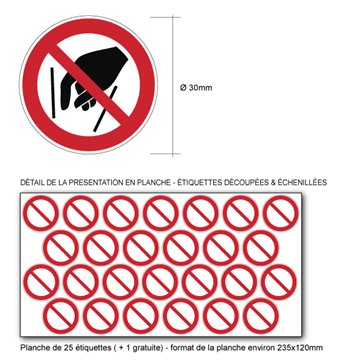 Pictogramme INTERDICTION DE METTRE LES MAINS - P015 - ISO 7010