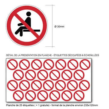 Pictogramme INTERDICTION DE S'ASSEOIR- P018 - ISO 7010
