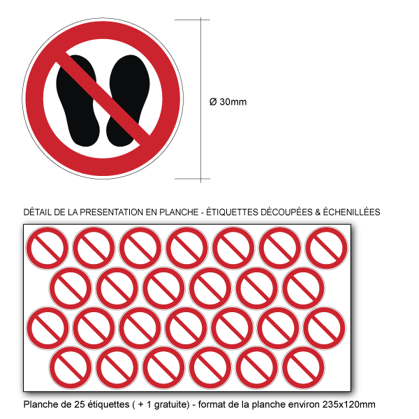 Pictogramme INTERDICTION DE MARCHER OU STATIONNER À CET ENDROIT  - P024 - ISO 7010