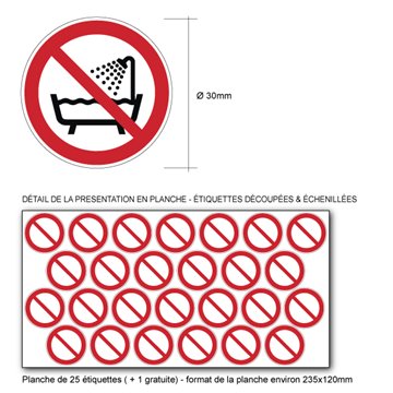 Pictogramme INTERDICTION D'UTILISER CE DISPOSITIF DANS UN RÉSERVOIR REMPLI D'EAU  - P026 - ISO 7010
