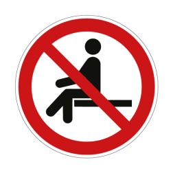 Pictogramme INTERDICTION DE S'ASSEOIR- P018 - ISO 7010