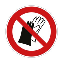 Pictogramme PORT DES GANTS INTERDIT - P028 - ISO 7010