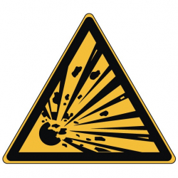 Etiquette triangle Danger  ISO 71010 W001 - Base 25mm en planche