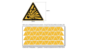 Etiquette triangle Danger  ISO 71010 W001 - Base 25mm en planche
