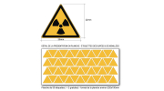 Picto MATIÈRES RADIOACTIVES - W003 - Norme ISO 7010 - Base 25mm en planche