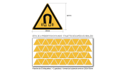 Picto DANGER CHAMPS MAGNÉTIQUE - W006 - Norme ISO 7010 - Base 25mm en planche