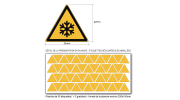 Pictogramme DANGER BASSES TEMPÉRATURES, CONDITIONS DE GEL  - W010 - Norme ISO 7010 - Base 25mm en planche