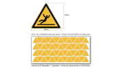 Pictogramme DANGER SURFACE GLISSANTE  - W011 - Norme ISO 7010 - Base 25mm en planche