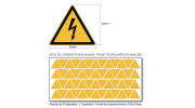 Pictogramme DANGER ÉLECTRICITÉ  - W012 - Norme ISO 7010 - Base 25mm en planche