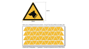 Pictogramme DANGER CHIEN DE GARDE - W013 - Norme ISO 7010 - Base 25mm en planche