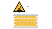 Pictogramme DANGER SURFACE CHAUDE - W017 - Norme ISO 7010 - Base 25mm en planche