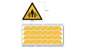 Pictogramme DANGER ÉCRASEMENT - W019 - Norme ISO 7010 - Base 25mm en planche