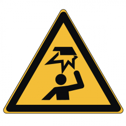 Pictogramme DANGER OBSTACLE EN HAUTEUR - W020 - Norme ISO 7010