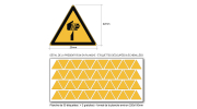 Pictogramme DANGER ÉLÉMENT POINTU - W022 - ISO 7010 - Base 25mm en planche