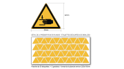 Pictogramme DANGER ÉCRASEMENT DES MAINS - W024 - ISO 7010 - Base 25mm en planche