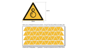 Pictogramme DANGER ROULEAUX CONTRAROTATIFS - W025 - ISO 7010 - Base 25mm en planche