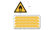 Pictogramme DANGER SUBSTANCES COMBURANTES - W028 - ISO 7010 - Base 25mm en planche