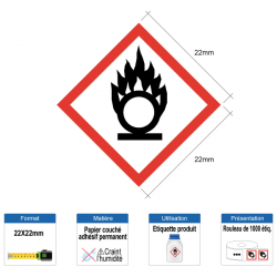 Étiquette CLP Matière Comburante