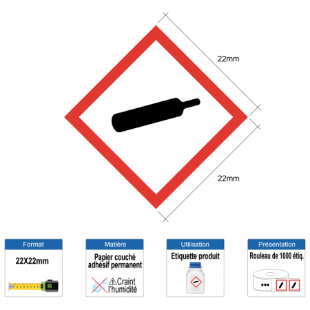Étiquette CLP Matière Gazeuse sous pression