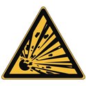 Etiquette triangle matières explosives  ISO 71010 W002