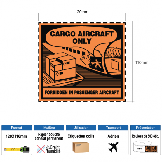Étiquette Cargo Aircraft Only