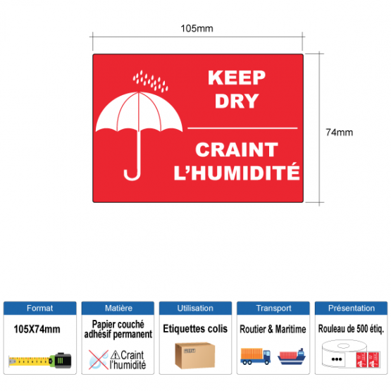 Étiquette Craint l'humidité