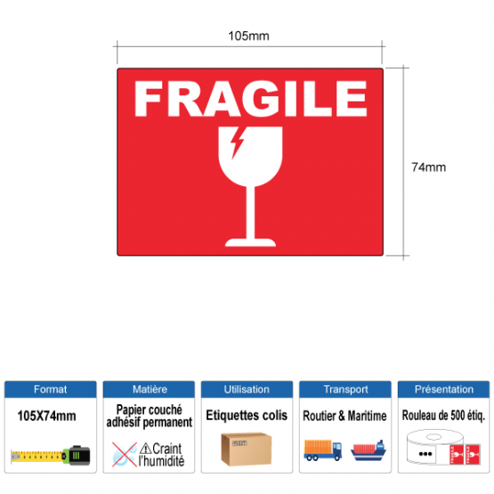 Étiquette fragile pour vos marchandises sensibles